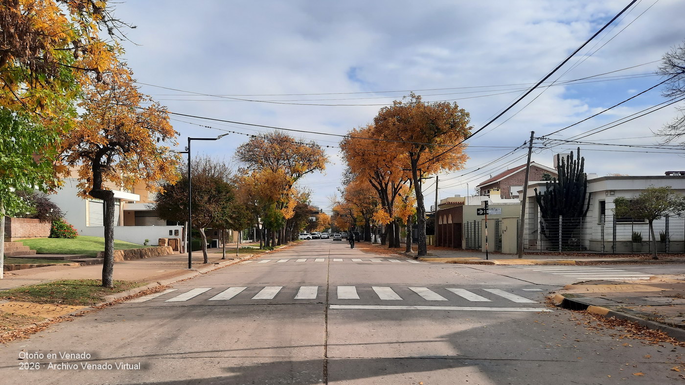 Calle Marconi de Venado Tuerto - Vista otoñal