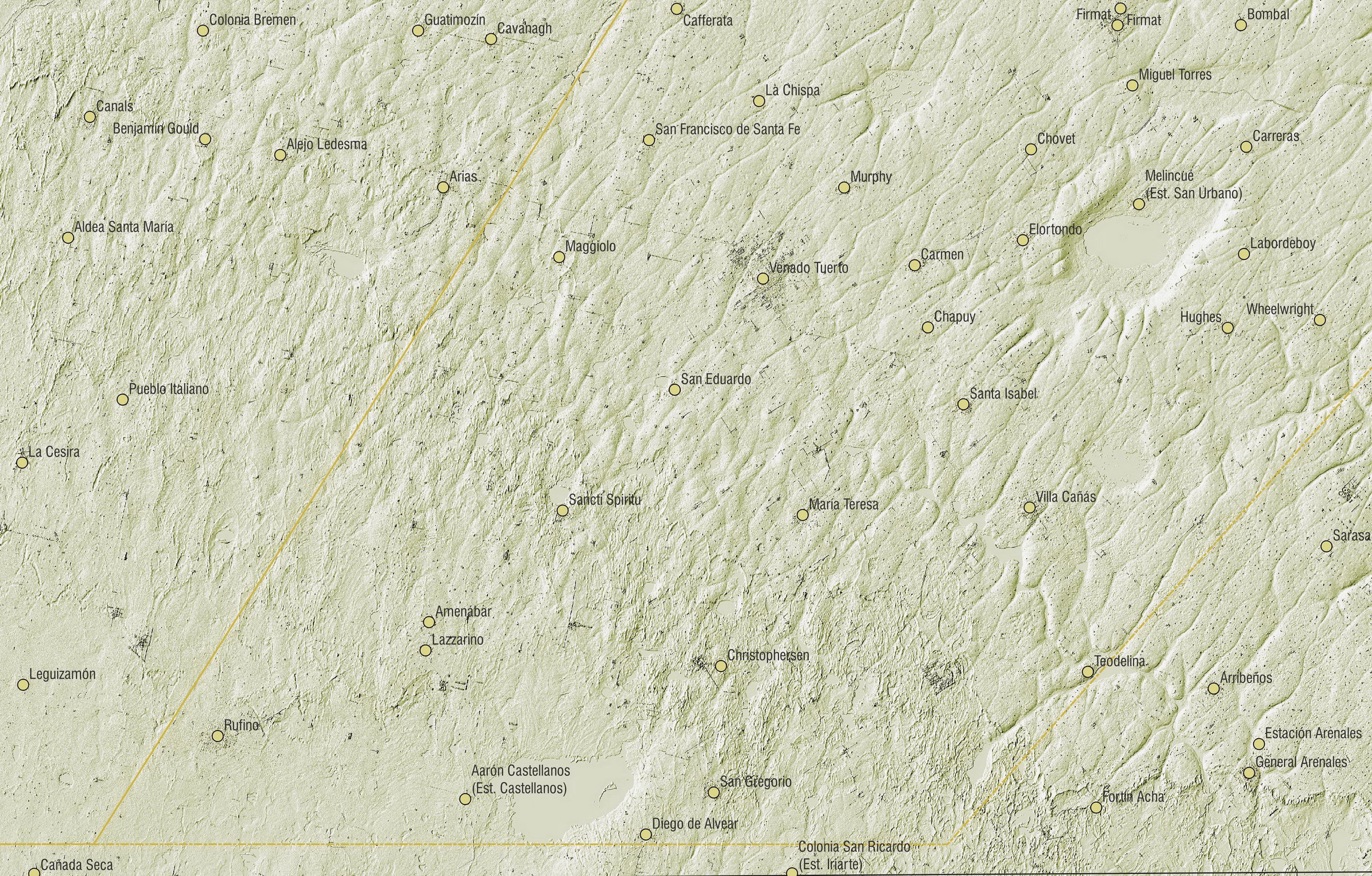 Mapa DEM de la línea de médanos