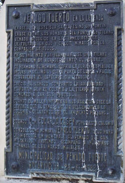 Detalle placa Venado Tuerto